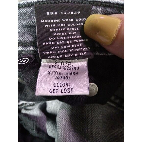 GRLFRND Kiara Button Fly Jeans In Get Lost (Black)  Size 24 - Picture 8 of 8